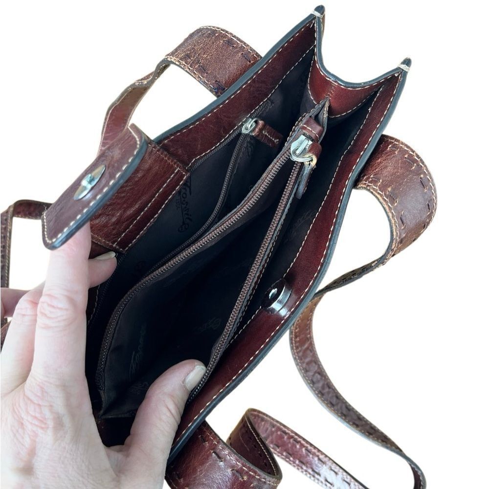 Fossil Vintage 2000s Genuine Leather Shoulder Bag + Matching Wallet Set - Picture 6 of 16